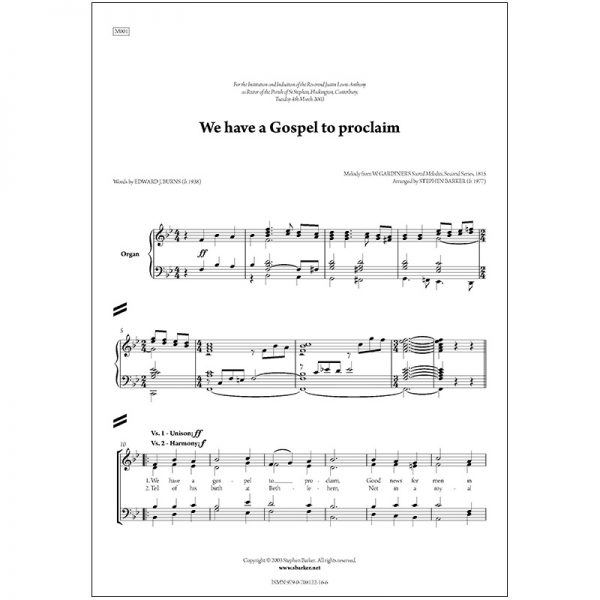 Introduction and Descant for ‘We have a Gospel to proclaim’